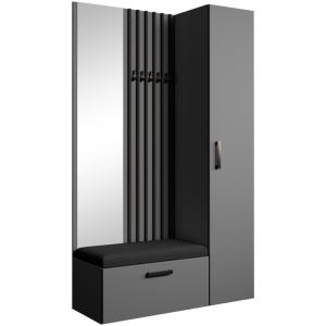 Dressing lamelles   armoire haute, graphite noir, 121x203