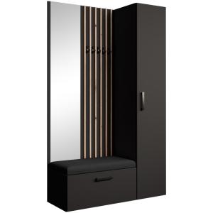 Dressing lamelles   armoire haute, noir Artisan, 121x203
