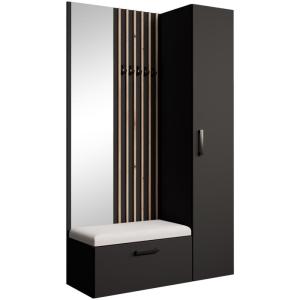 Dressing lamelles   armoire haute, noir beige, 121x203