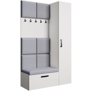 Dressing panneaux rembourrés, blanc gris, 121x203