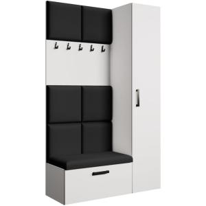 Dressing panneaux rembourrés, blanc noir, 121x203