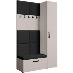 Dressing panneaux rembourrés, cachemire noir, 121x203