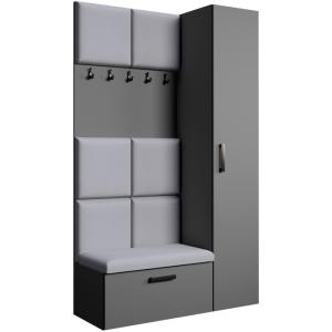 Dressing panneaux rembourrés, graphite gris, 121x203