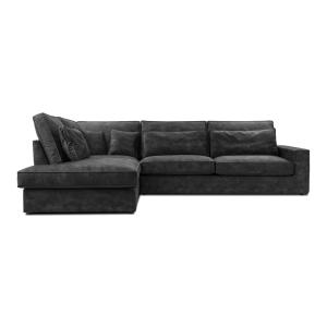 Ecksofa L-form, Dunkelgrau