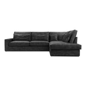 Ecksofa Mini L-form, Dunkelgrau