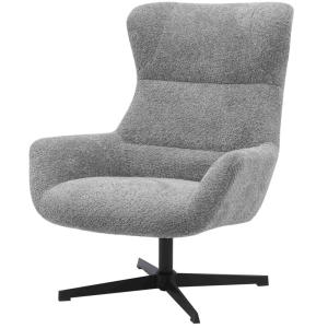 EDGAR- Fauteuil lounge pivotant en tissu gris foncé