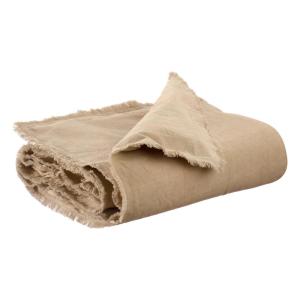 Édredon uni  en lin galet 85 x 200 cm