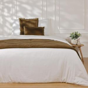 Edredon velours de coton brun chêne 90x200