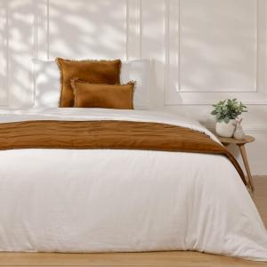 Edredon velours de coton brun tabac 90x200