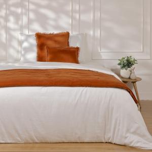 Edredon velours de coton terracotta 90x200