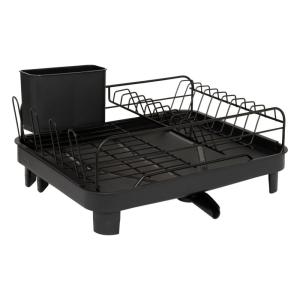 Égouttoir à vaisselle 1 niveau extensible noir