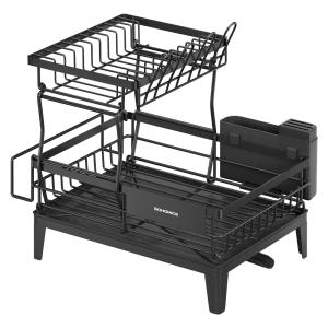 Égouttoir à vaisselle 2 niveaux bec rotatif 360 extensible…