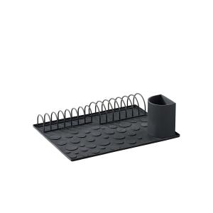 Égouttoir vaisselle silicone et métal noir