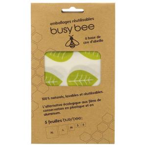 Emballage alimentaire réutilisable à la cire d'abeille 5 fe…