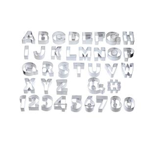 Emporte-pièce alphabet acier inoxydable gris