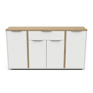 Enfilade 4 portes et 1 tiroir L160,7 cm - Effet Bois clair