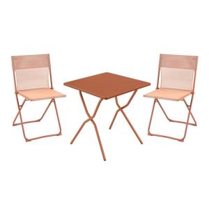 Ensemble 1 table, 2 chaises pliantes ultra-compactes en aci…