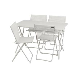 Ensemble 1 table, 4 chaises pliantes ultra-compactes en aci…
