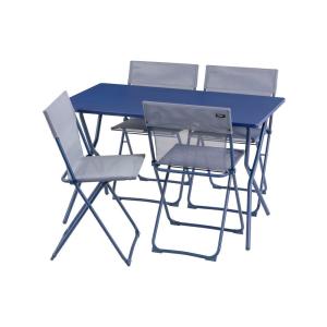 Ensemble 1 table, 4 chaises pliantes ultra-compactes en  bl…