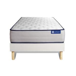 Ensemble 120x190 Matelas Hybride Sommier kit Blanc