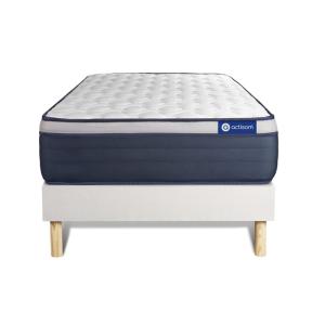 Ensemble 120x200 Matelas Hybride Sommier kit Blanc