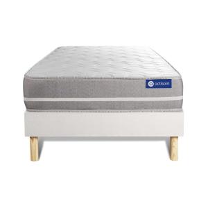 Ensemble 120x200 Matelas Mémoire de forme Sommier kit Blanc