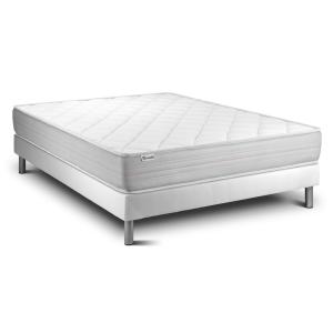 Ensemble 140x190 Matelas Mémoire de forme Sommier Blanc