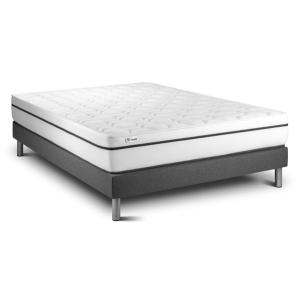 Ensemble 140x190 Matelas Mémoire de forme Sommier kit Gris