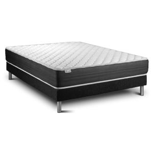 Ensemble 140x190 Matelas Mémoire de forme Sommier kit Noir
