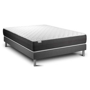 Ensemble 140x190 Matelas Ressorts ensachés Sommier Gris