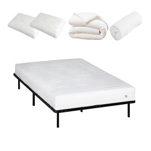 Ensemble  140x200  Matelas Latex   Sommier Métal   Accessoi…