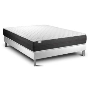 Ensemble 160x200 Matelas Ressorts ensachés Sommier Blanc