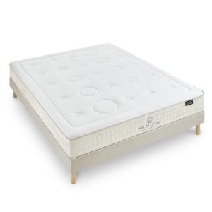 Ensemble  2.0 160x200  Matelas Latex    Sommier Bois