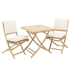 Ensemble 2 chaises et 1 table pliante en bambou