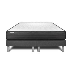 Ensemble 2x100x200 Matelas Mémoire de forme Sommier Gris