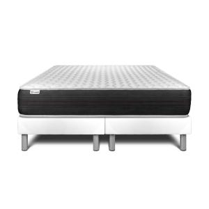 Ensemble 2x100x200 Matelas Ressorts ensachés Sommier Blanc