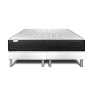Ensemble 2x90x200 Matelas Mémoire de forme Sommier Blanc