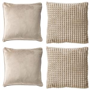Ensemble 4 coussins - beige