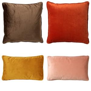 Ensemble 4 coussins - marron/orange/jaune/rose