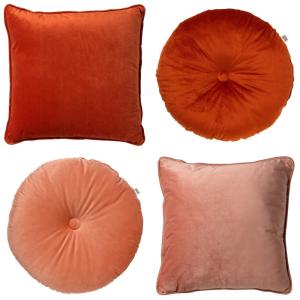 Ensemble 4 coussins - orange/rose