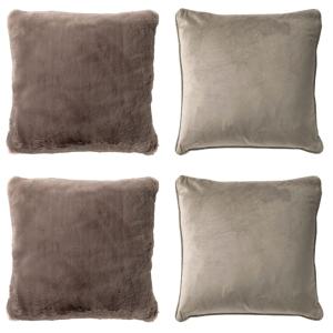 Ensemble 4 coussins - taupe