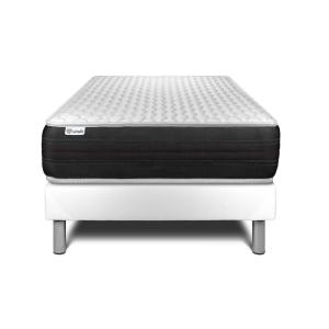 Ensemble 90x200 Matelas Ressorts ensachés Sommier Blanc