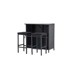 Ensemble bar et 2 tabourets de jardin knock