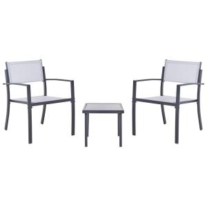 Ensemble bistrot d'extérieur métal gris