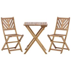 Ensemble bistrot d'extérieur pliant bois d'acacia marron