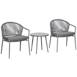 Ensemble bistrot de jardin 3 pcs 2 fauteuils table basse co…