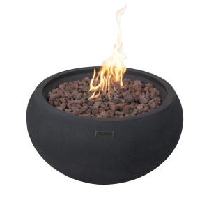 Ensemble brasero à gaz 2 pièces en béton fibré noir D68x36…