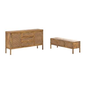 Ensemble buffet et meuble TV en bois