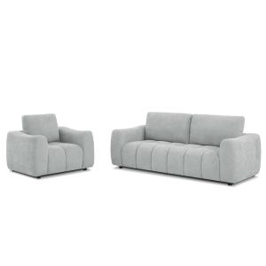 Ensemble canapé droit 3 places   fauteuil 1 place  tissu gr…