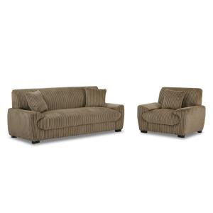 Ensemble canapé droit 3 places   fauteuil  velours côtelé m…